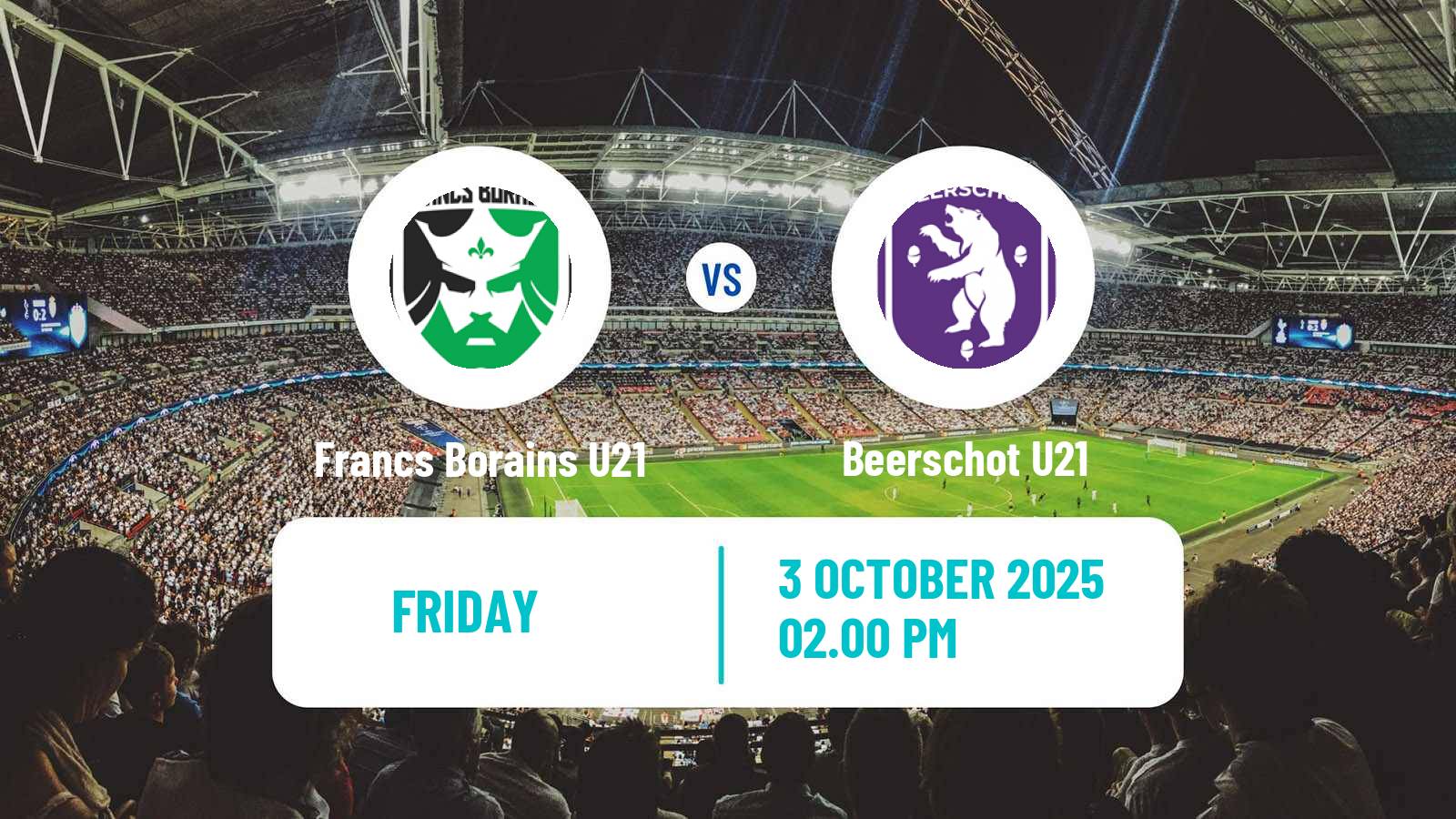 Soccer Belgian Pro League U21 Francs Borains U21 - Beerschot U21