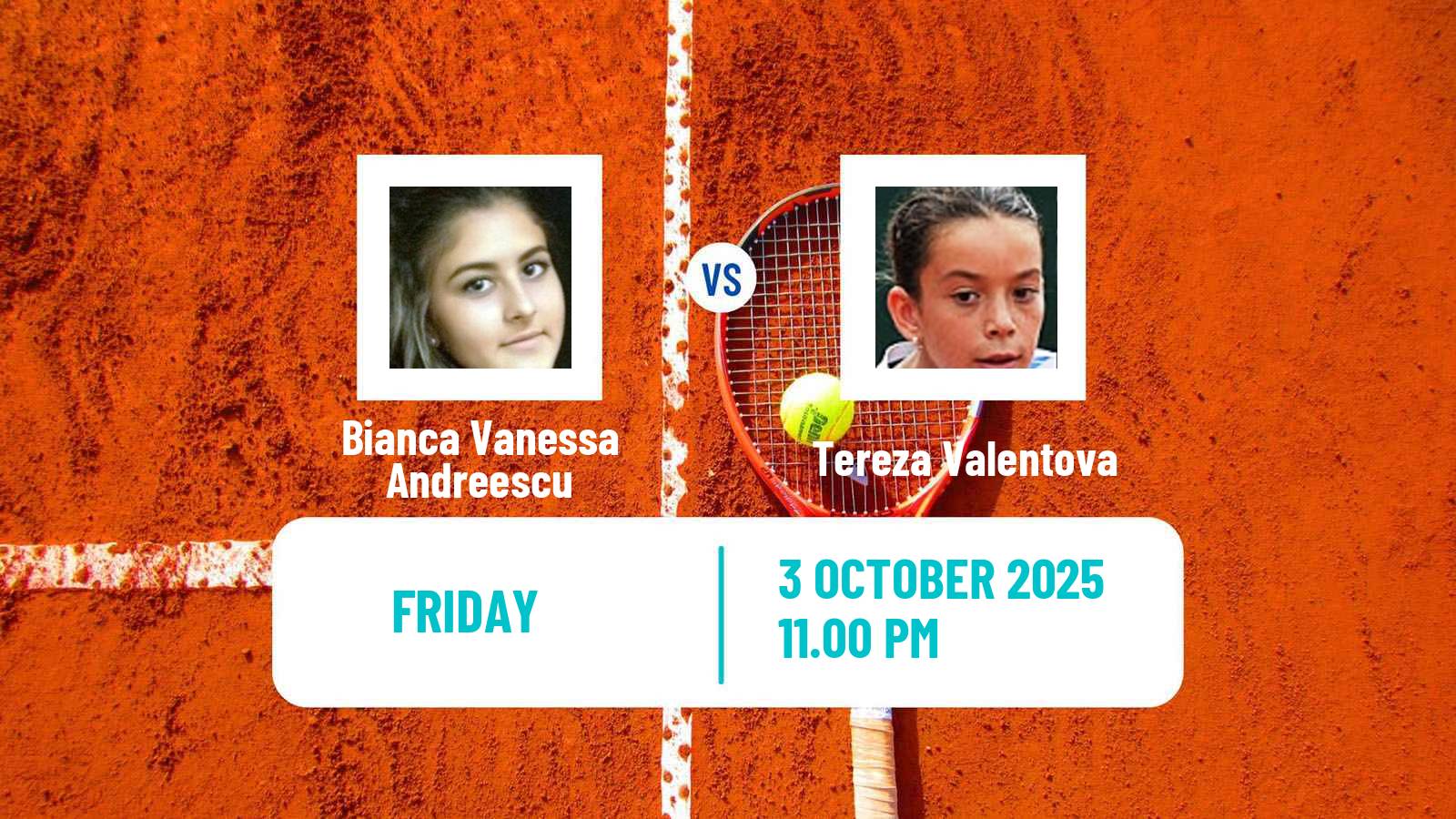 Tennis WTA Wuhan Bianca Vanessa Andreescu - Tereza Valentova