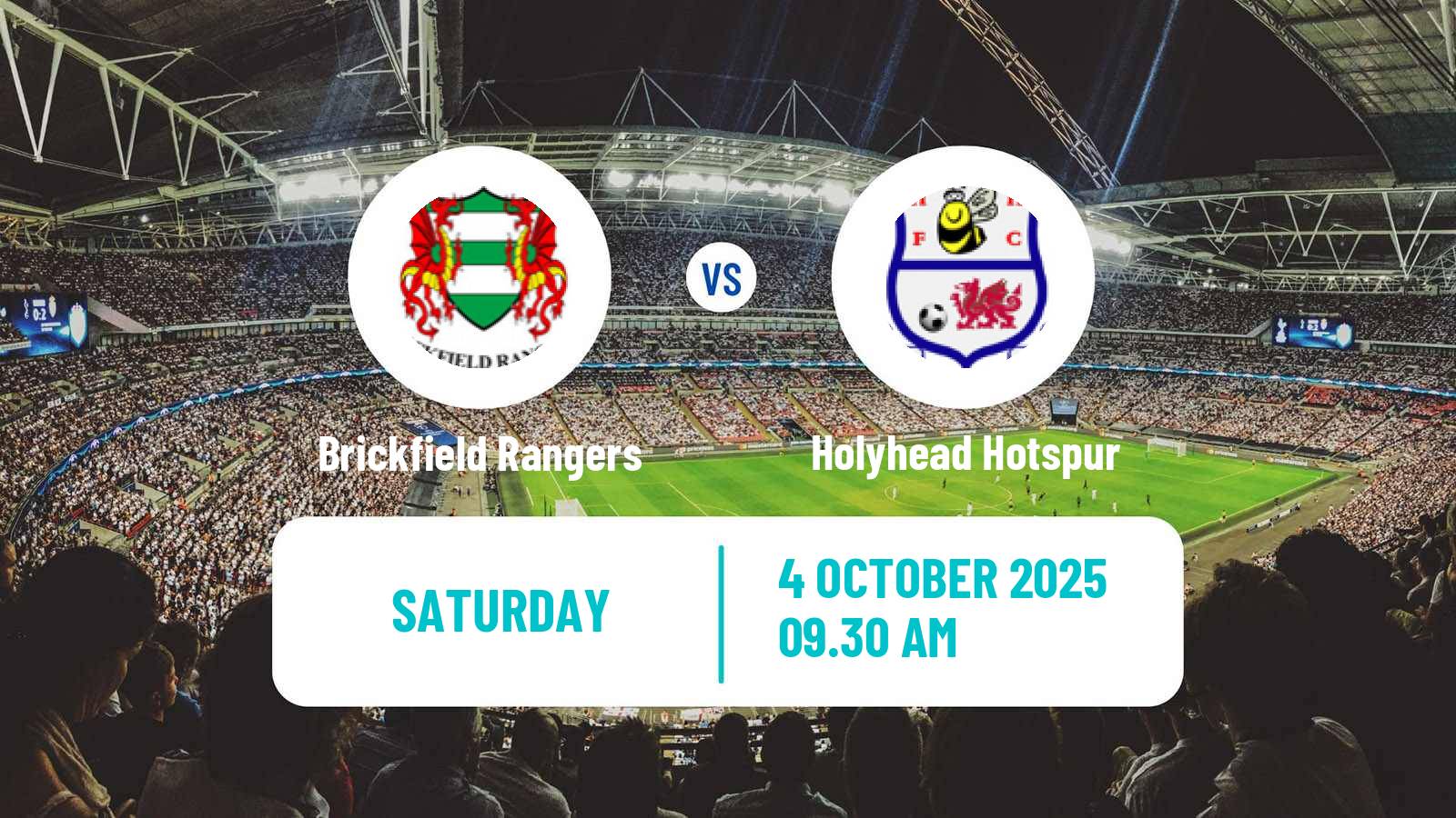 Soccer Welsh Cymru North Brickfield Rangers - Holyhead Hotspur