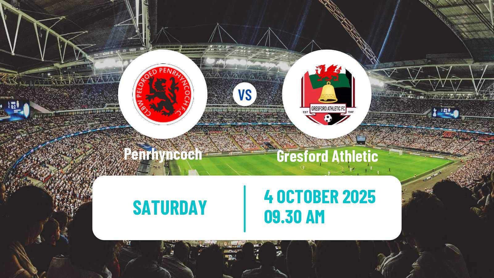 Soccer Welsh Cymru North Penrhyncoch - Gresford Athletic