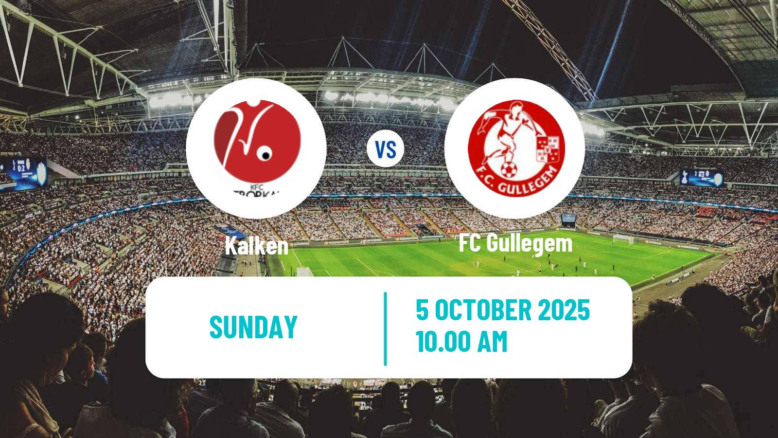 Soccer Belgian Second Amateur Division Group A Kalken - Gullegem