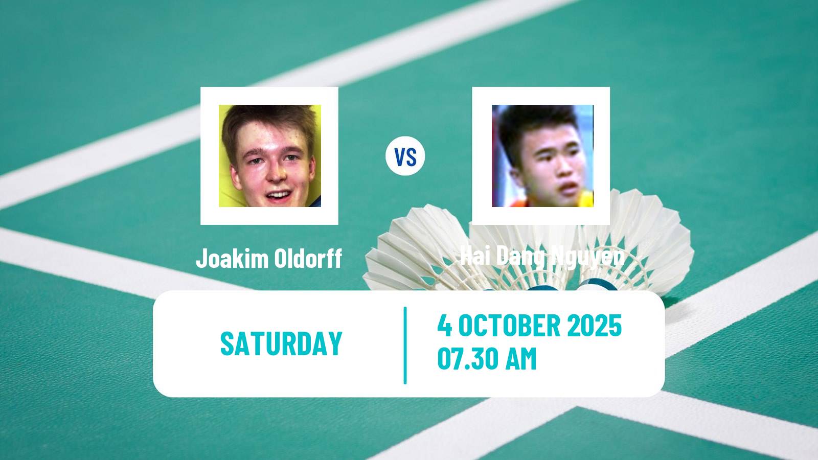 Badminton BWF World Tour Al Ain Masters Men Joakim Oldorff - Hai Dang Nguyen