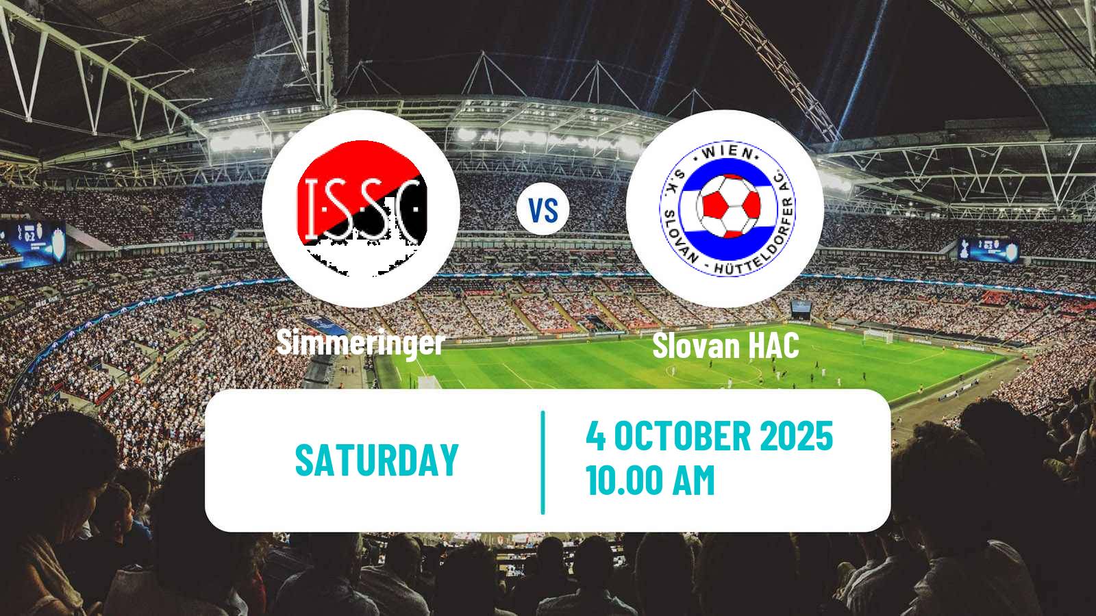Soccer Austrian Landesliga Wien Simmeringer - Slovan HAC