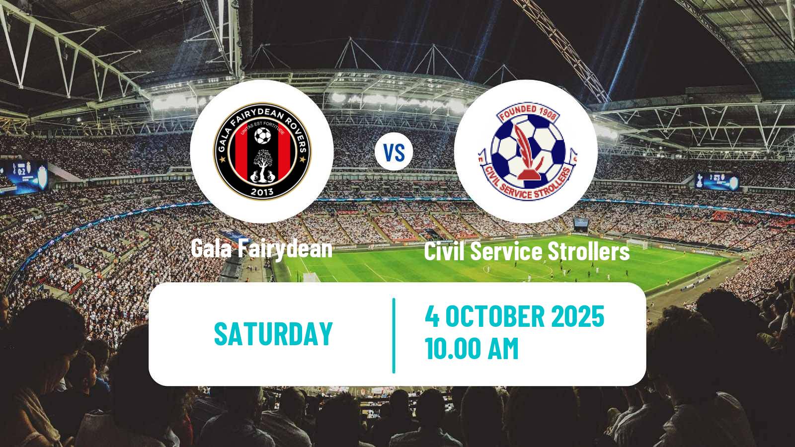 Soccer Scottish Lowland League Gala Fairydean - Civil Service Strollers
