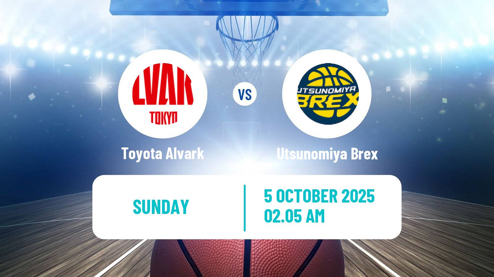 Basketball BJ League Toyota Alvark - Utsunomiya Brex