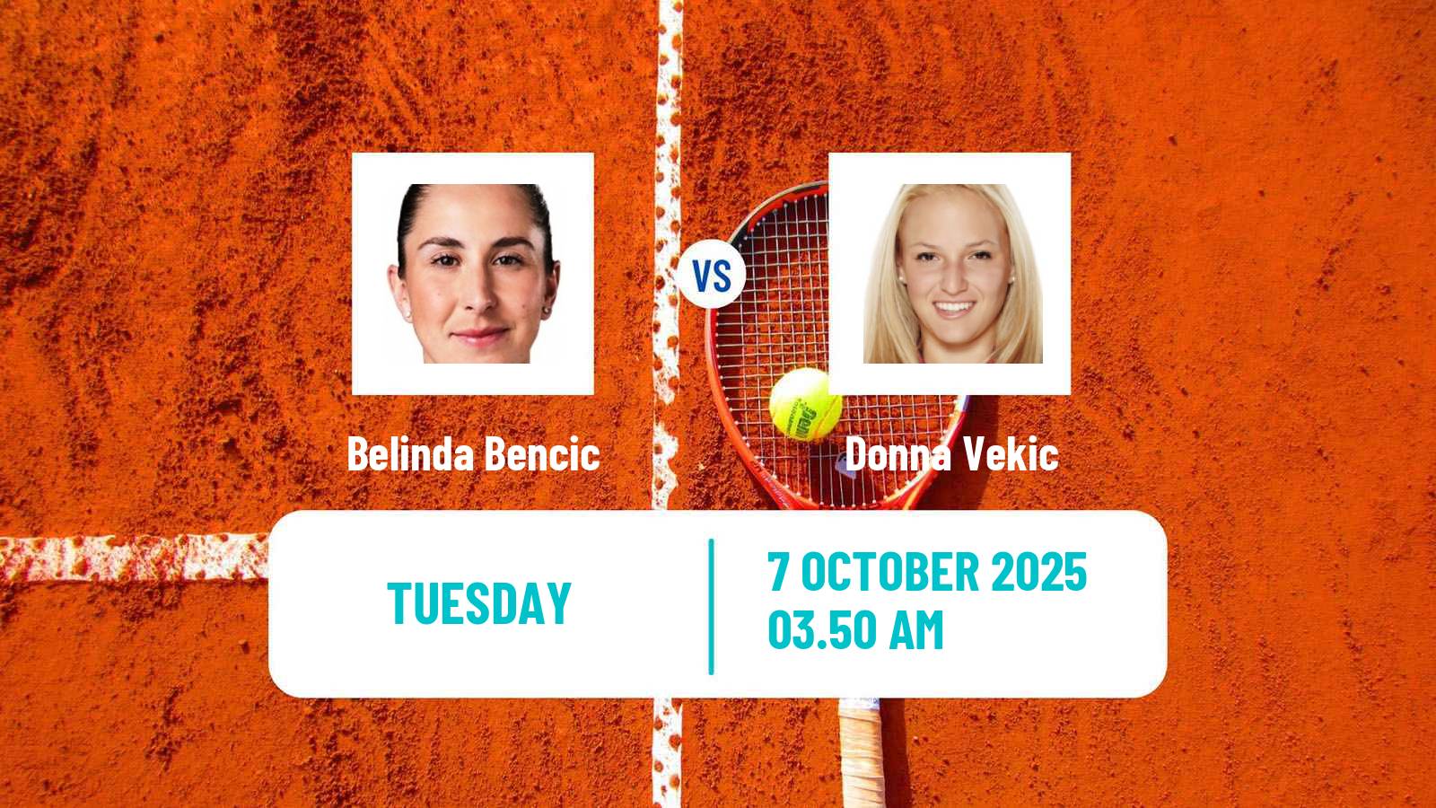 Tennis WTA Wuhan Belinda Bencic - Donna Vekic