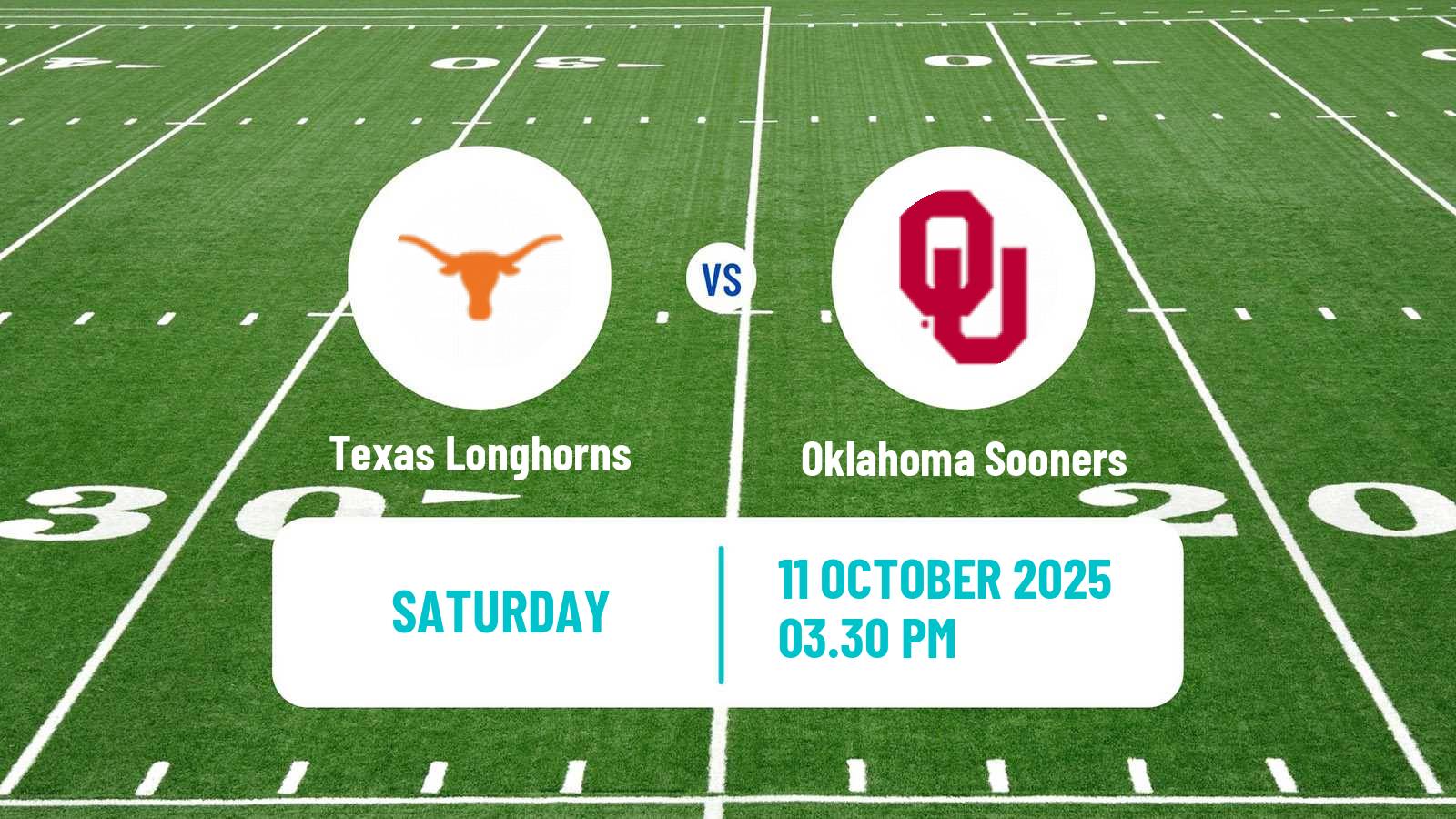 American football NCAA College Football Texas Longhorns - Oklahoma Sooners