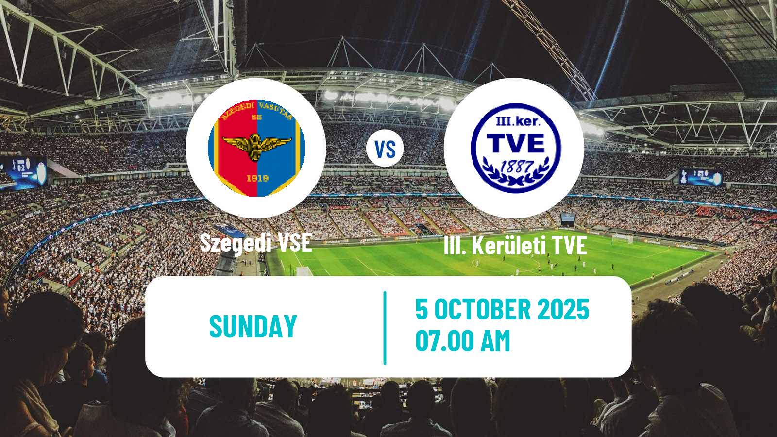 Soccer Hungarian NB III Southeast Szegedi VSE - III. Kerületi TVE