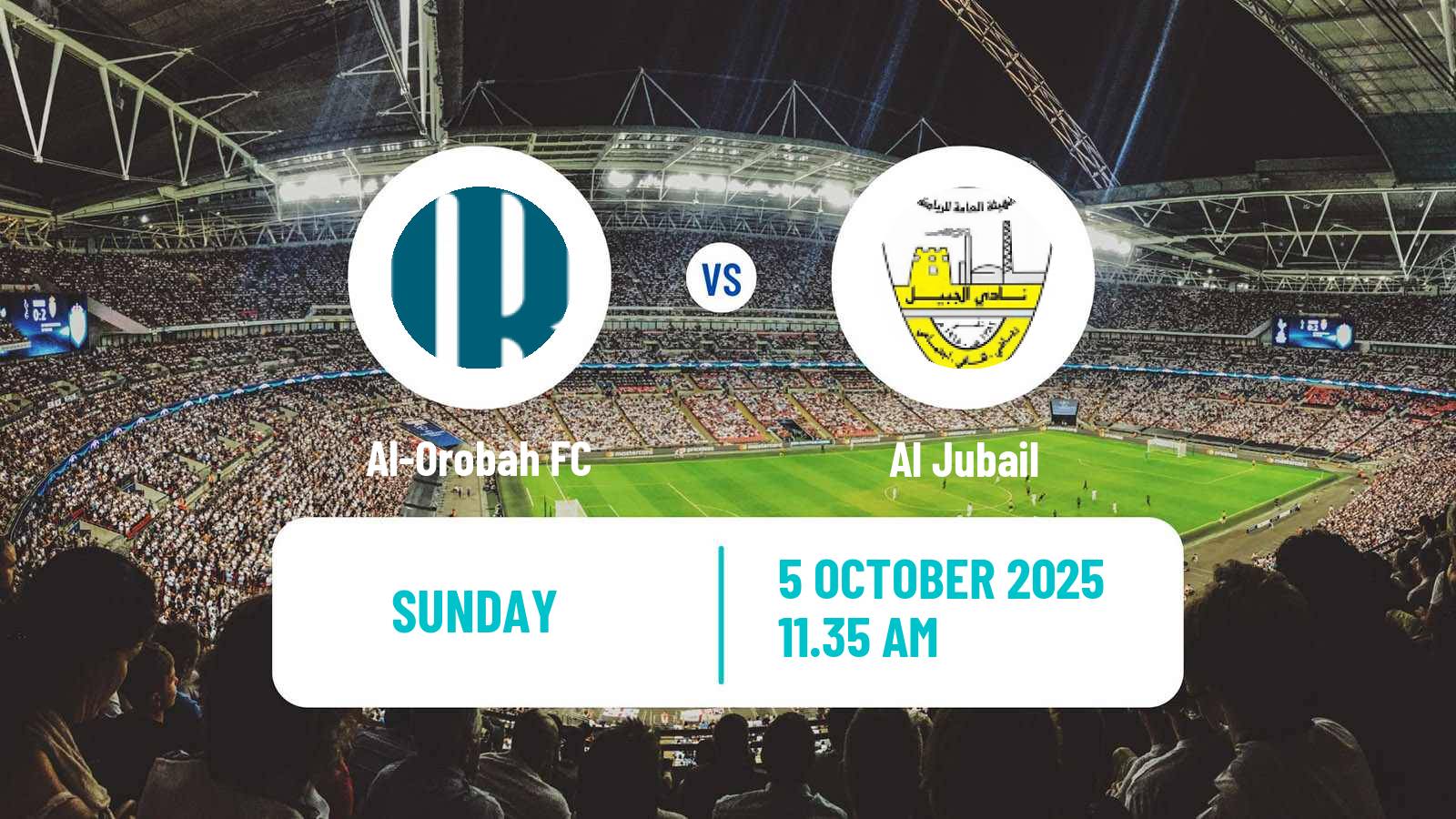 Soccer Saudi Division 1 Al-Orobah - Al Jubail