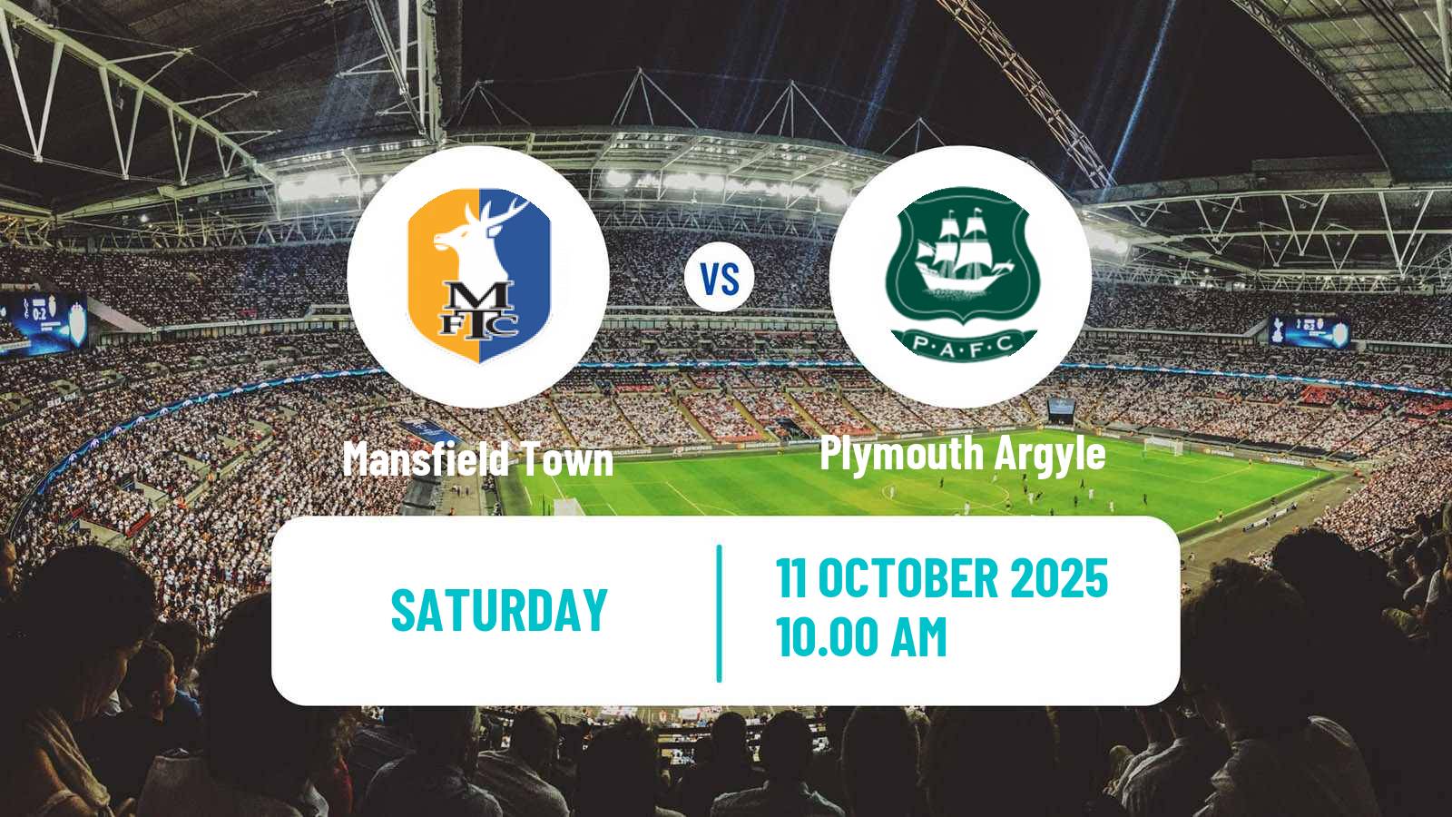 Soccer English League One Mansfield Town - Plymouth Argyle