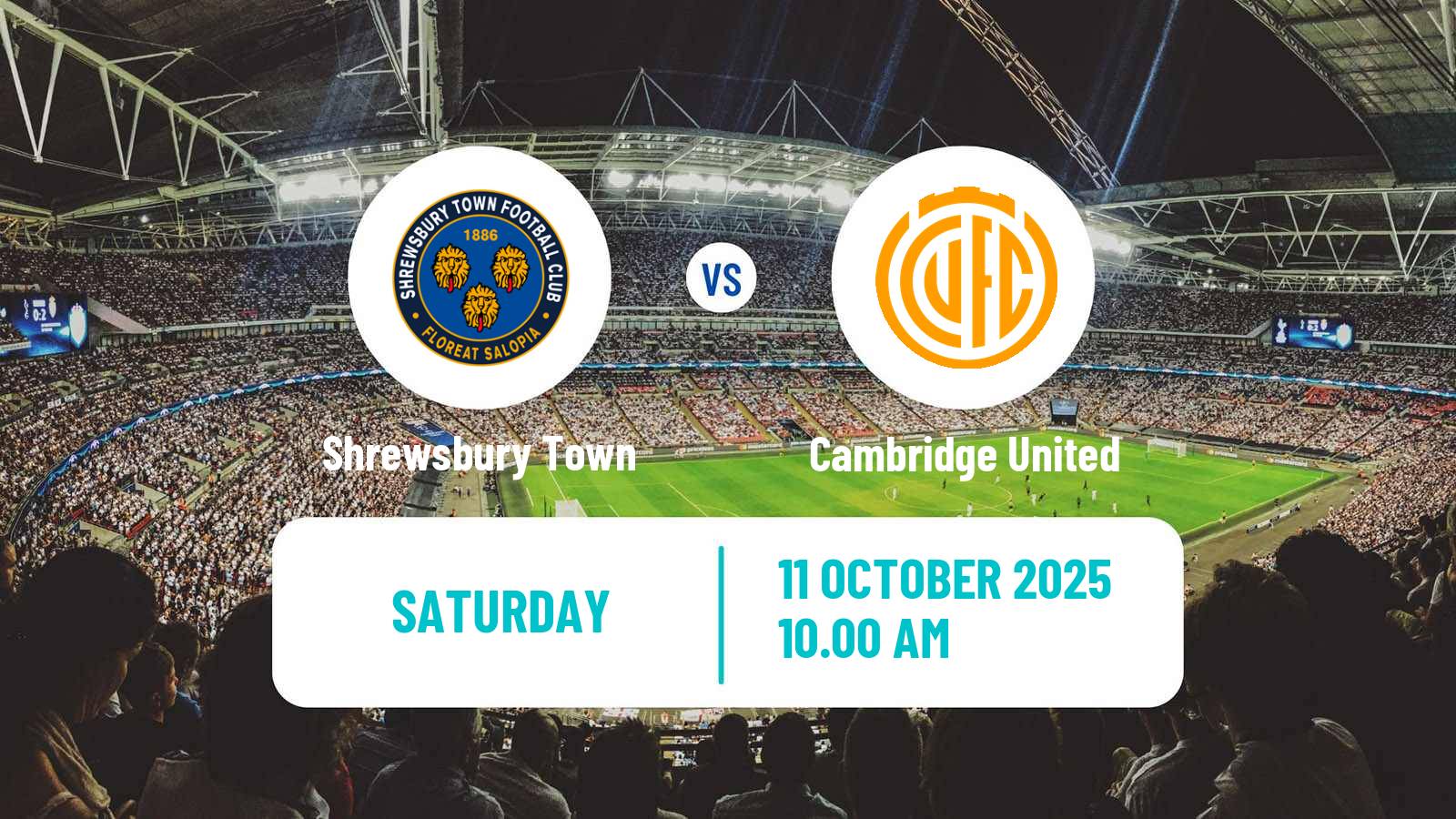 Soccer English League Two Shrewsbury Town - Cambridge United