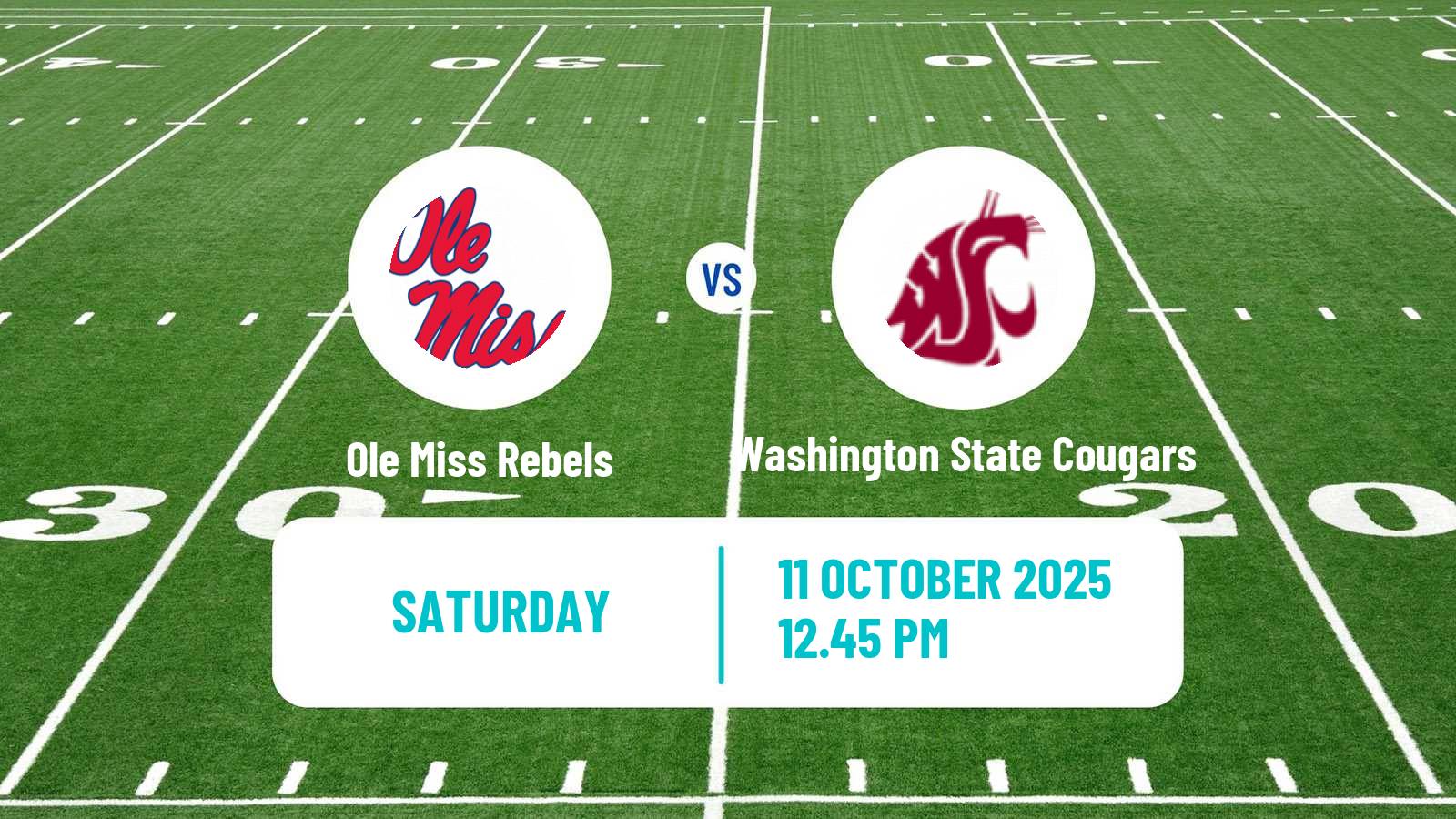 American football NCAA College Football Ole Miss Rebels - Washington State Cougars