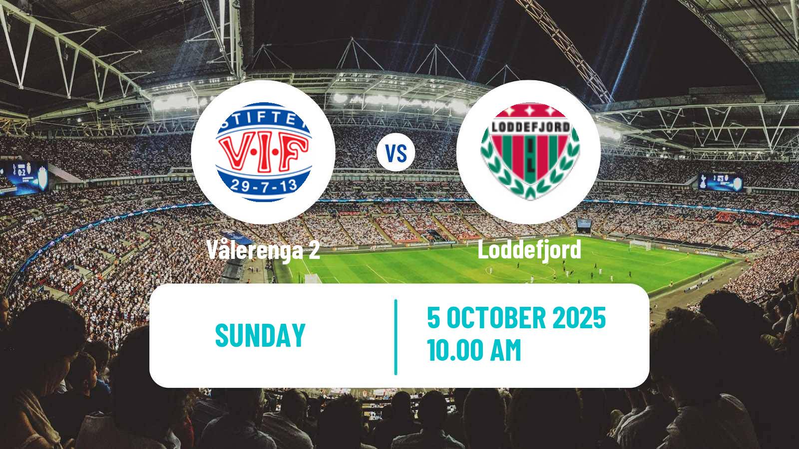 Soccer Norwegian Division 3 - Group 4 Vålerenga 2 - Loddefjord
