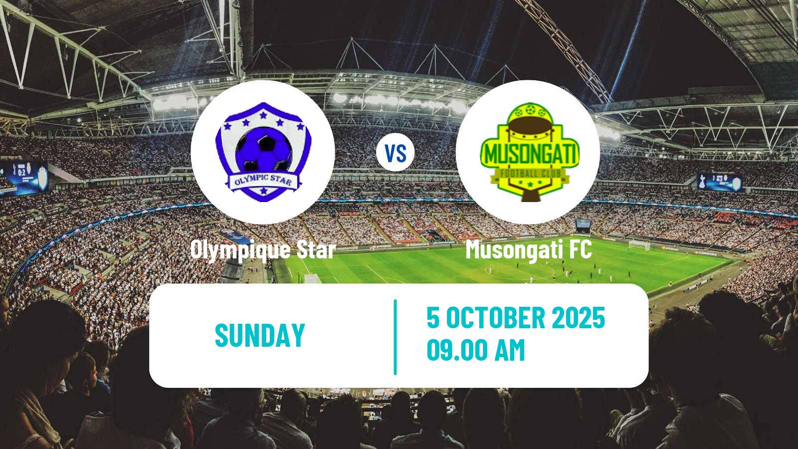 Soccer Burundi Premier League Olympique Star - Musongati