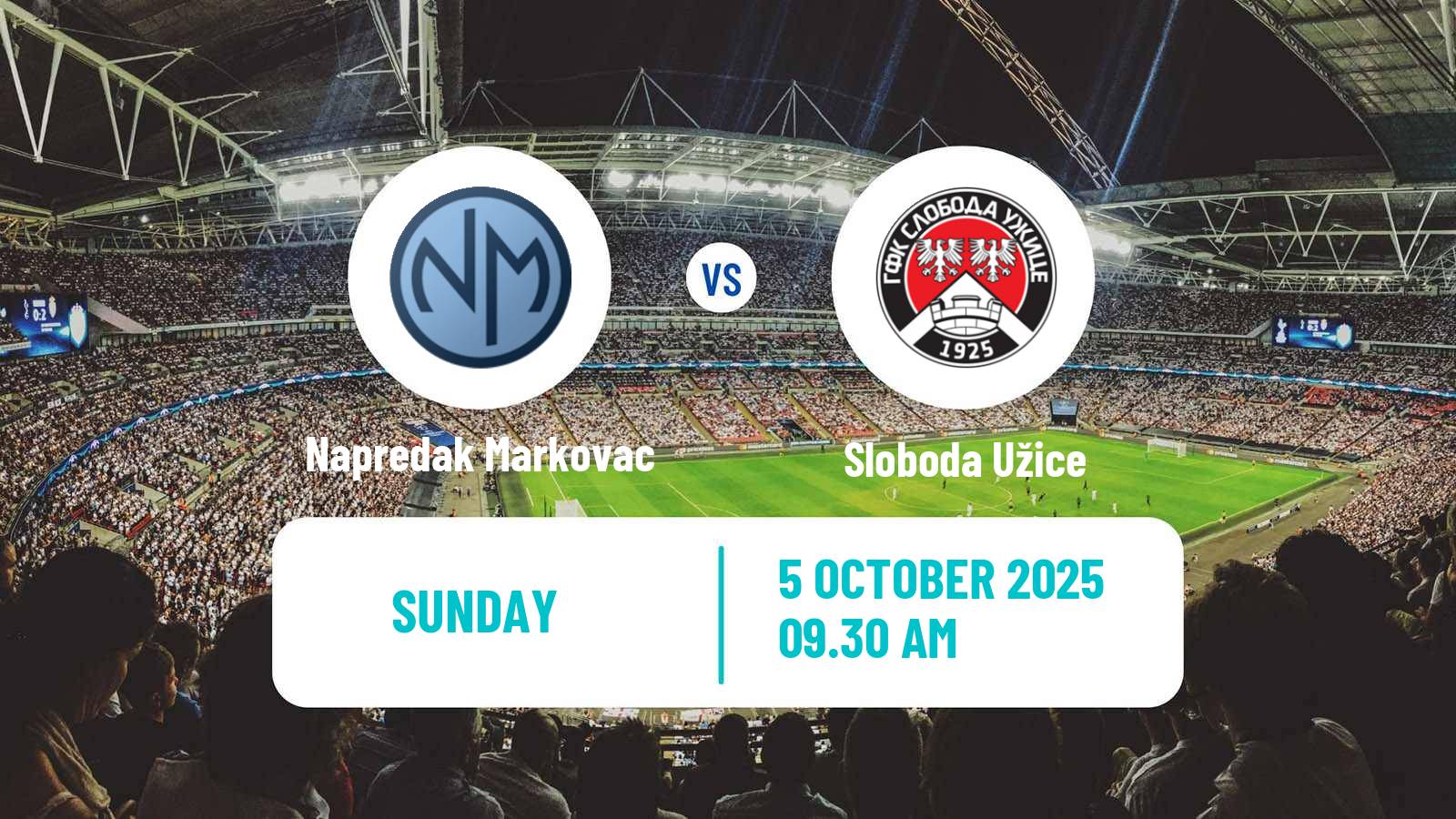 Soccer Serbian Srpska Liga - West Napredak Markovac - Sloboda Užice