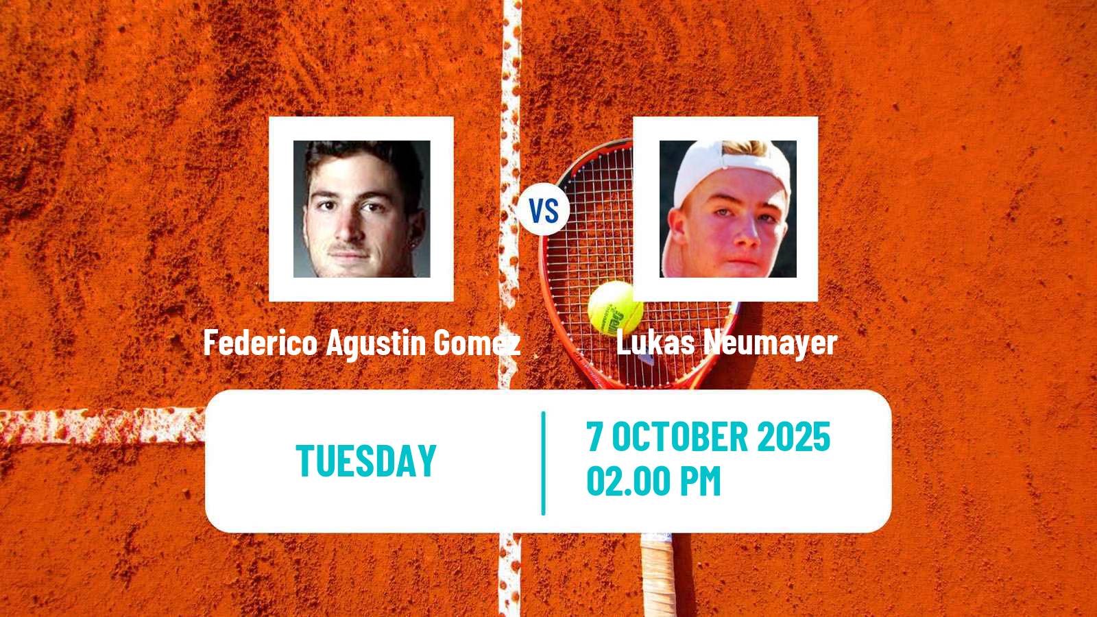 Tennis Cali Challenger Men Federico Agustin Gomez - Lukas Neumayer