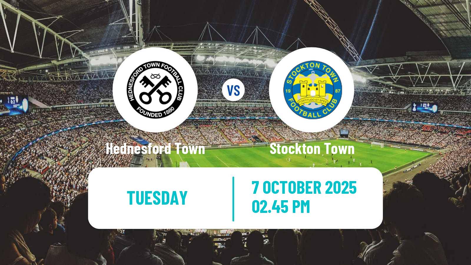 Soccer English NPL Premier Division Hednesford Town - Stockton Town