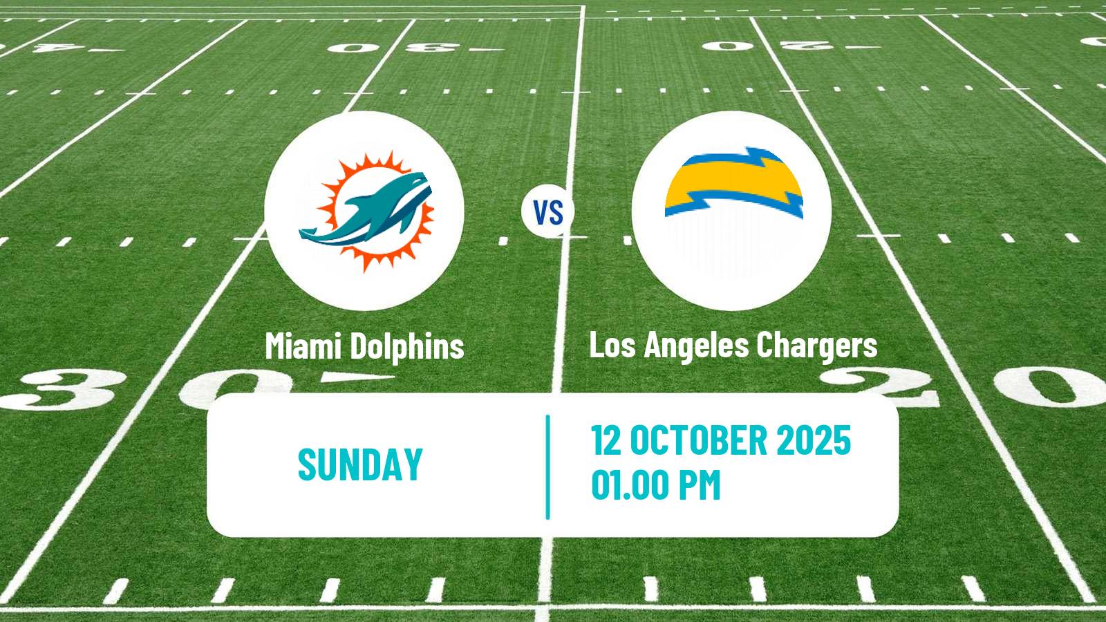American football NFL Miami Dolphins - Los Angeles Chargers