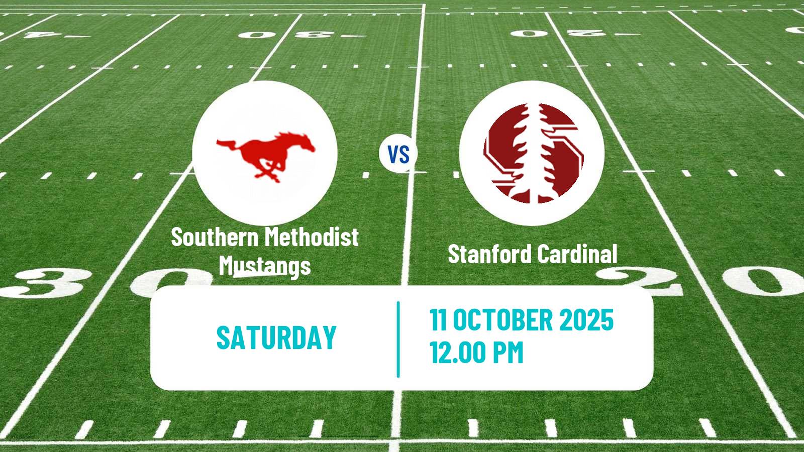 American football NCAA College Football Southern Methodist Mustangs - Stanford Cardinal