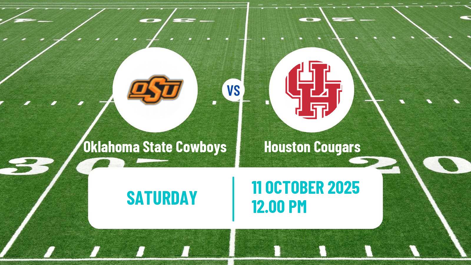 American football NCAA College Football Oklahoma State Cowboys - Houston Cougars