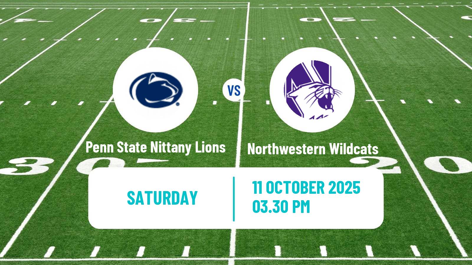 American football NCAA College Football Penn State Nittany Lions - Northwestern Wildcats