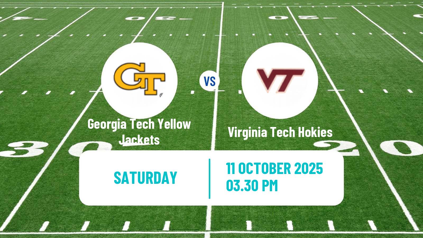 American football NCAA College Football Georgia Tech Yellow Jackets - Virginia Tech Hokies
