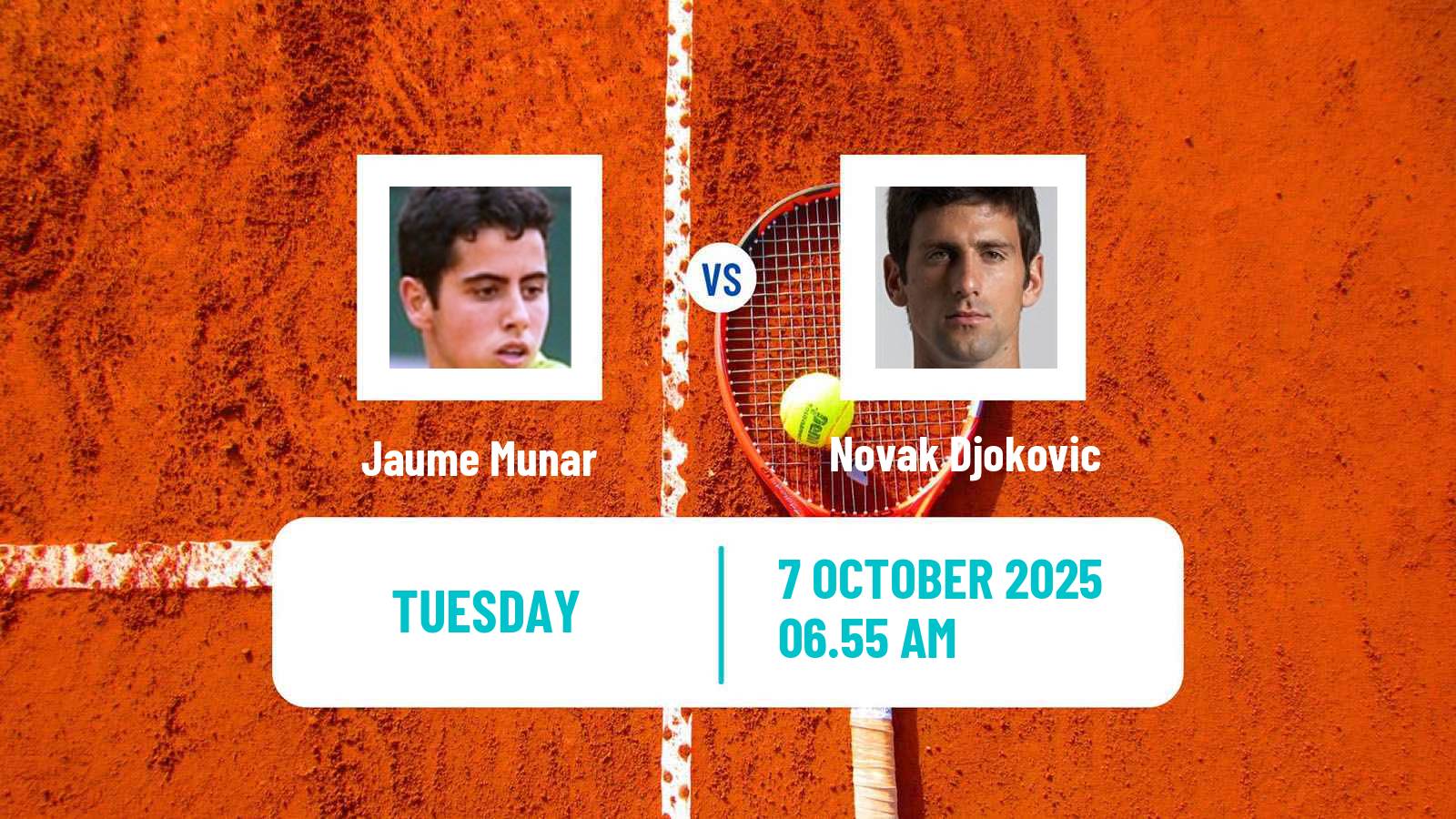 Tennis ATP Shanghai Jaume Munar - Novak Djokovic