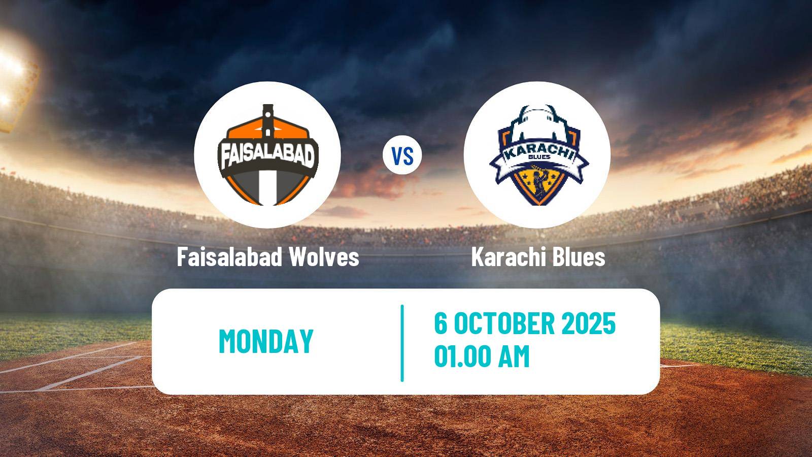 Cricket Pakistan Quaid-e-Azam Trophy Faisalabad Wolves - Karachi Blues
