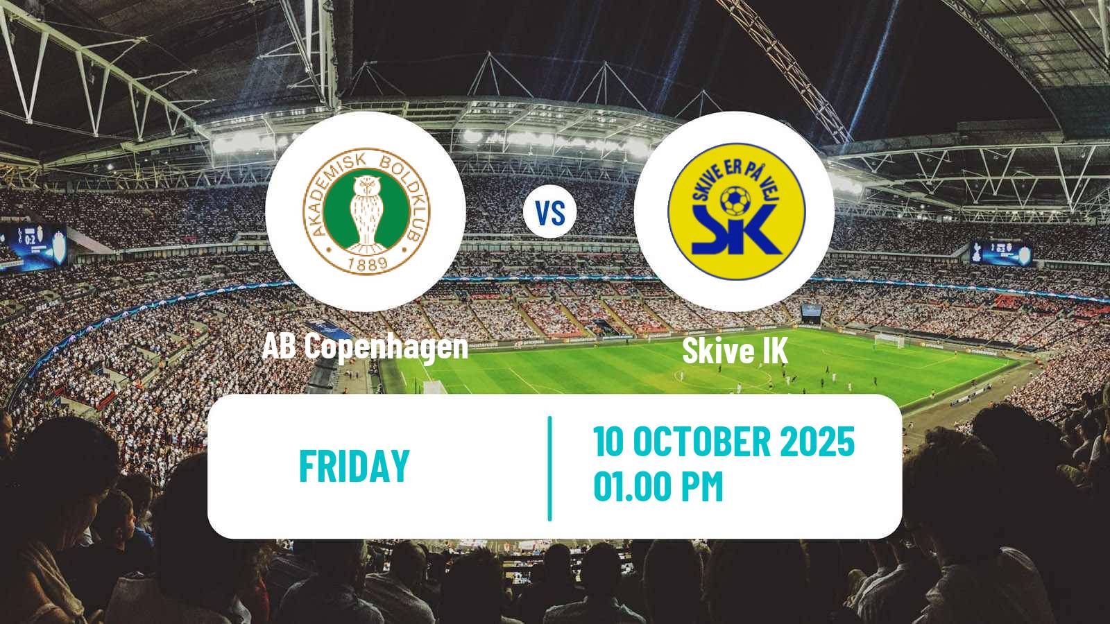 Soccer Danish 2 Division AB Copenhagen - Skive IK