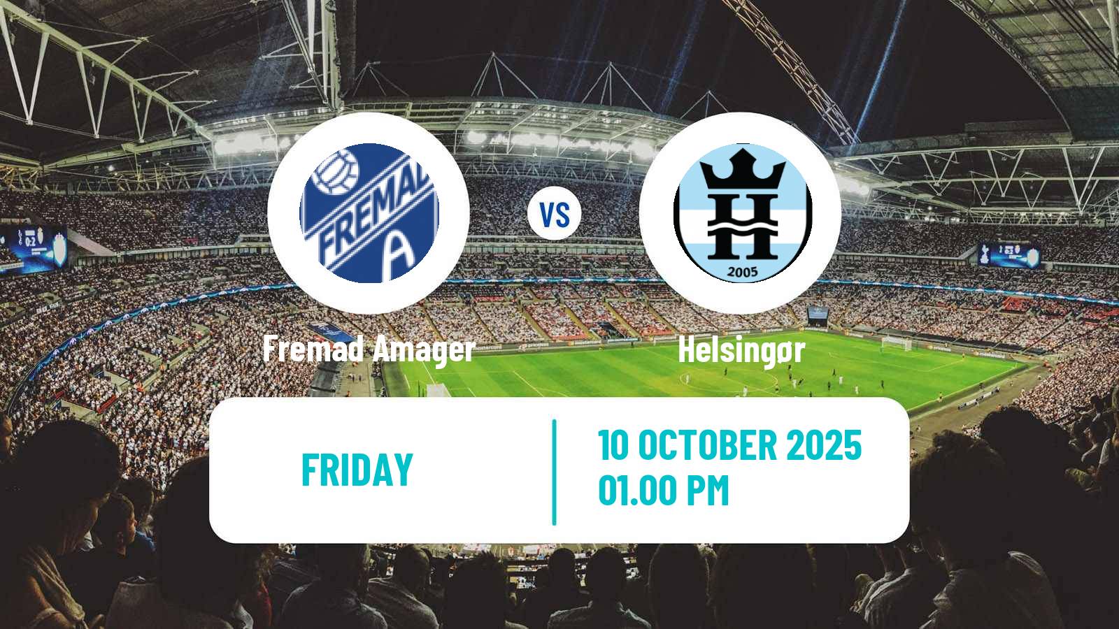 Soccer Danish 2 Division Fremad Amager - Helsingør