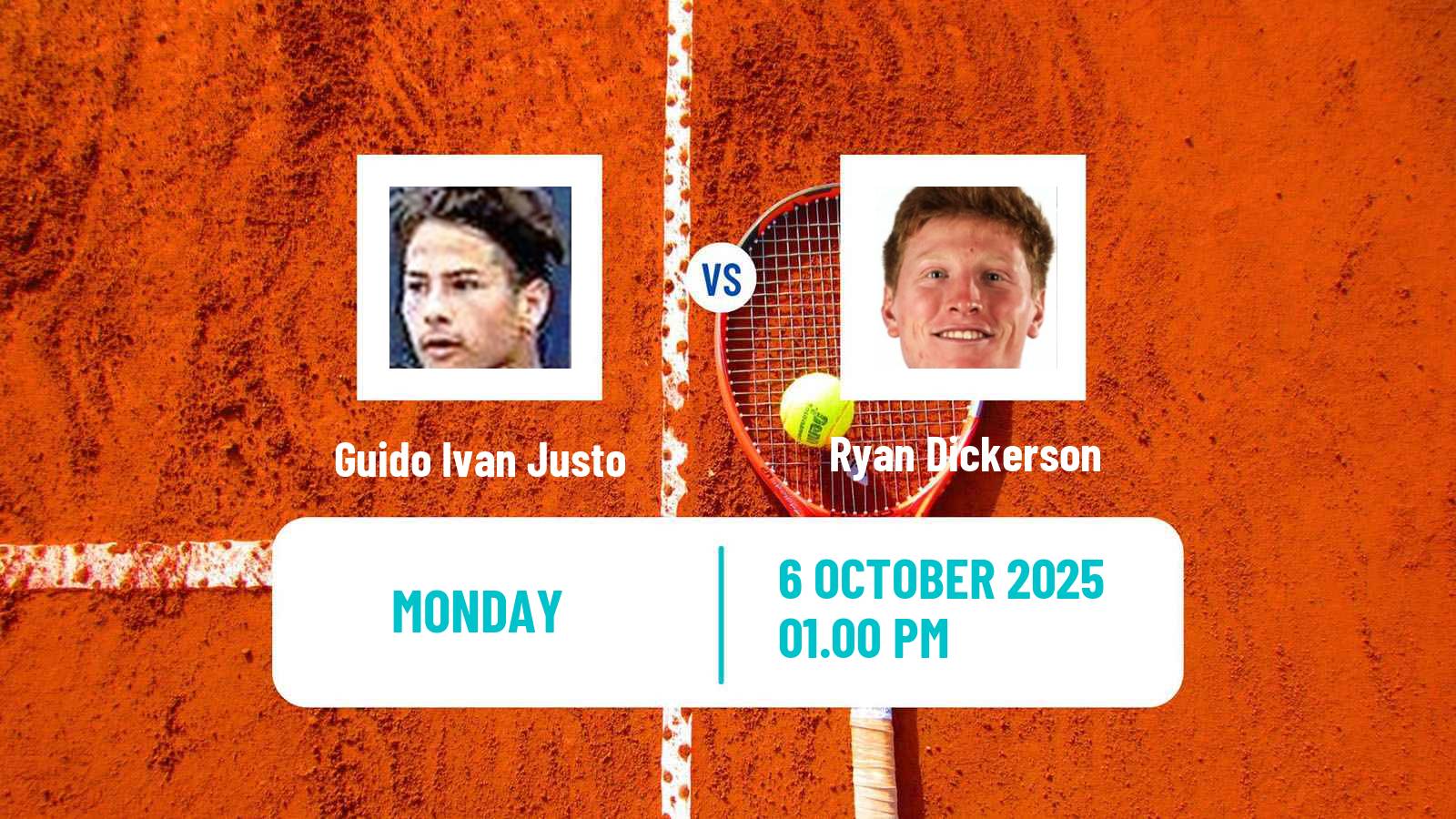 Tennis Cali Challenger Men Guido Ivan Justo - Ryan Dickerson