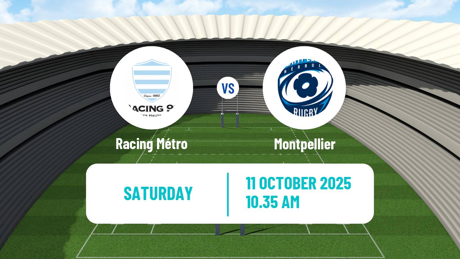 Rugby union French Top 14 Racing Métro - Montpellier