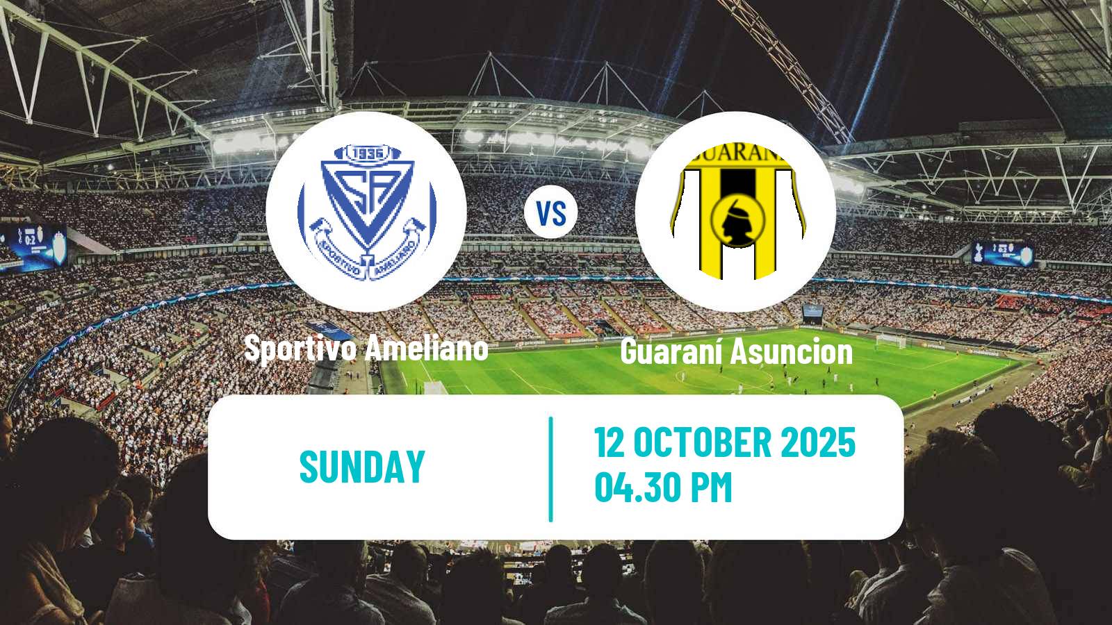 Soccer Paraguayan Primera Division Sportivo Ameliano - Guaraní Asuncion