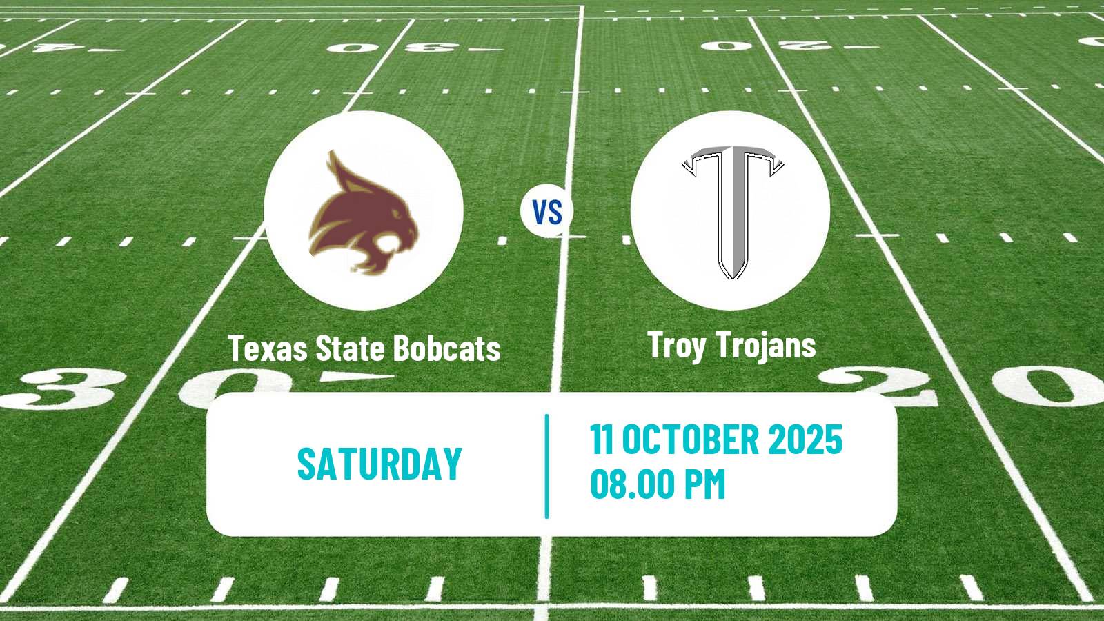 American football NCAA College Football Texas State Bobcats - Troy Trojans