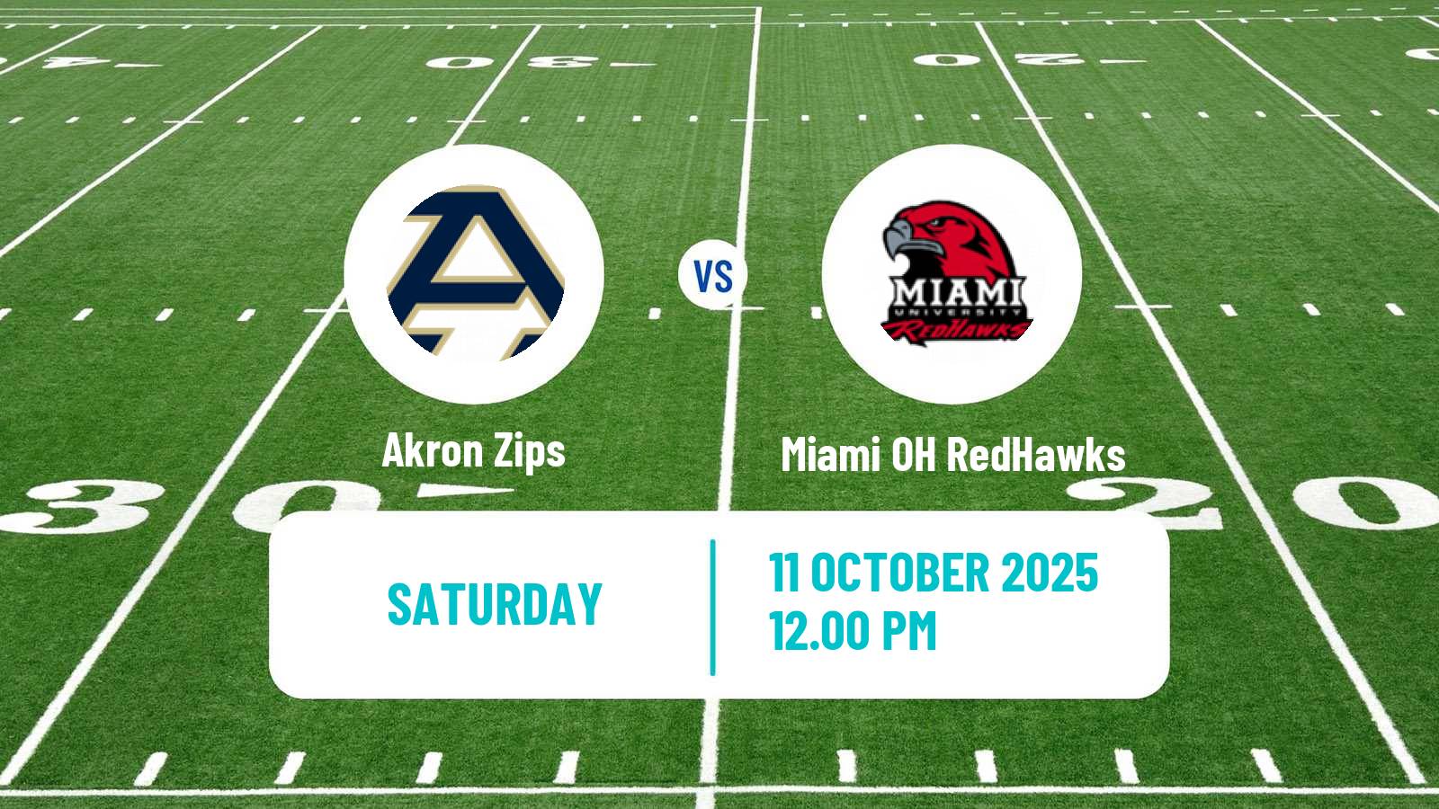 American football NCAA College Football Akron Zips - Miami OH RedHawks