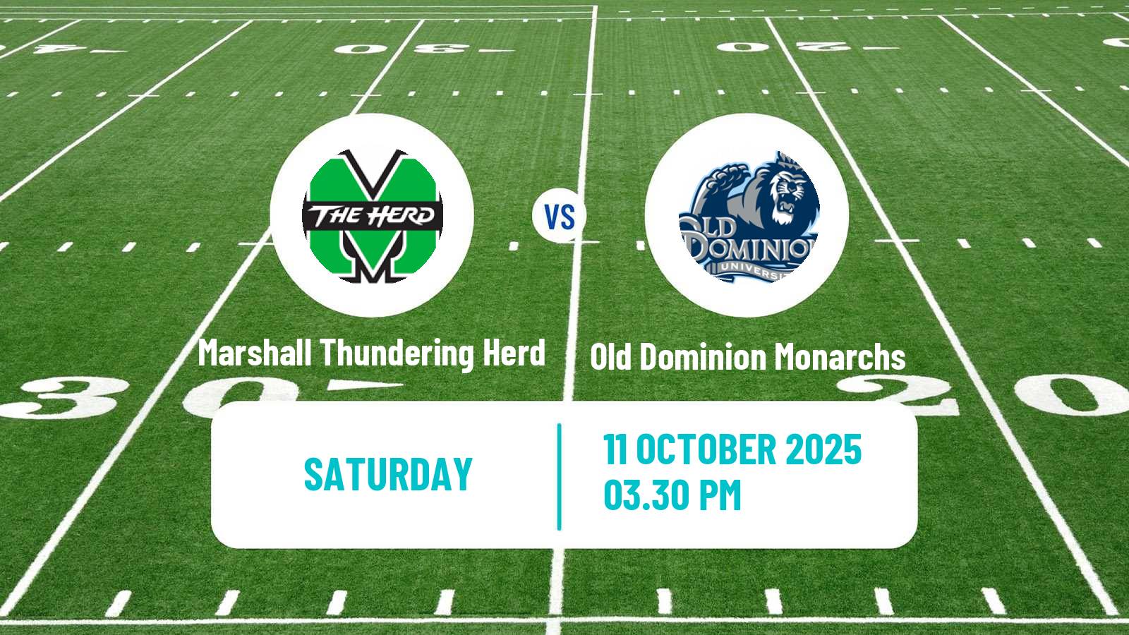 American football NCAA College Football Marshall Thundering Herd - Old Dominion Monarchs
