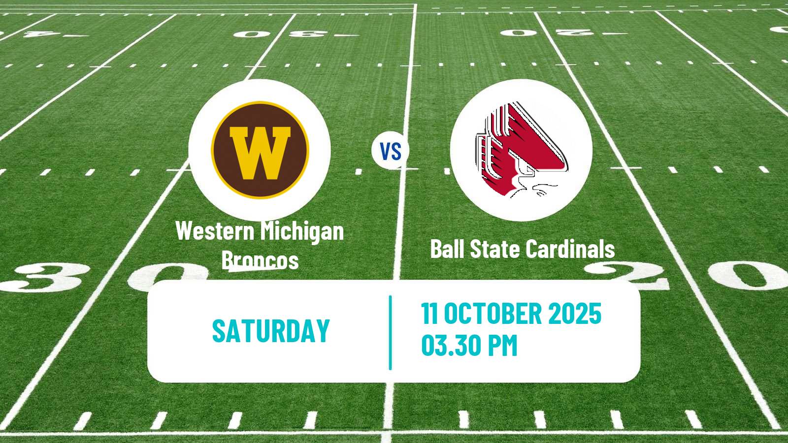 American football NCAA College Football Western Michigan Broncos - Ball State Cardinals