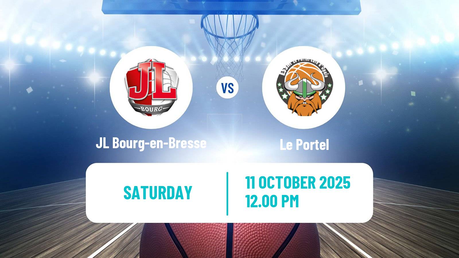 Basketball French LNB JL Bourg-en-Bresse - Le Portel