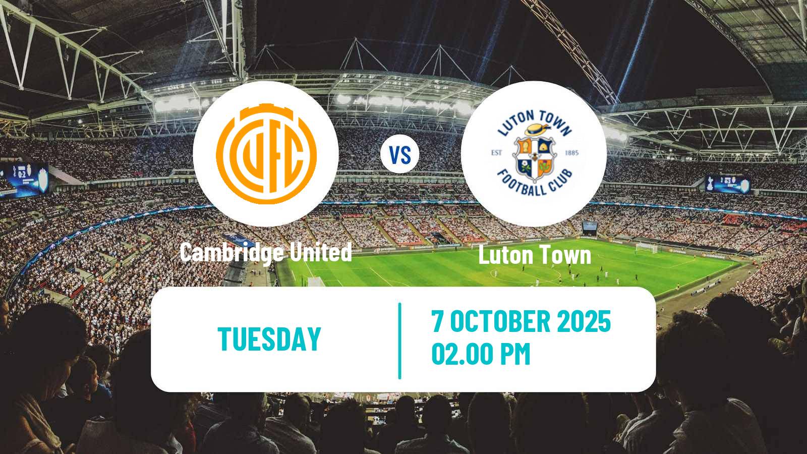 Soccer English EFL Trophy Cambridge United - Luton Town