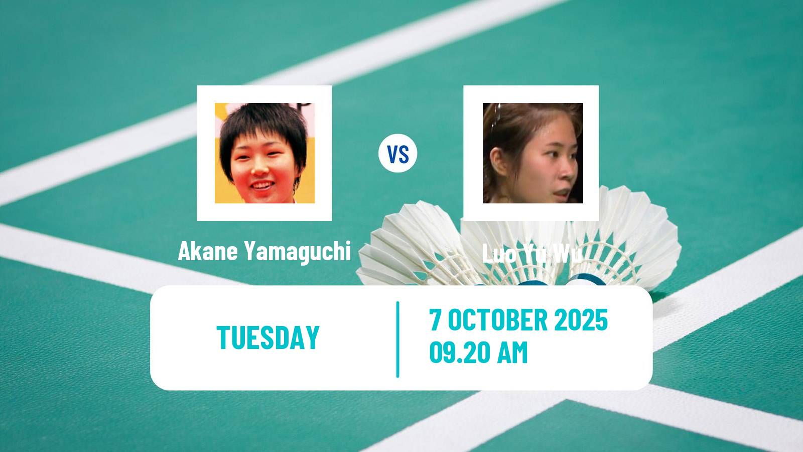 Badminton BWF World Tour Arctic Open Women Akane Yamaguchi - Luo Yu Wu