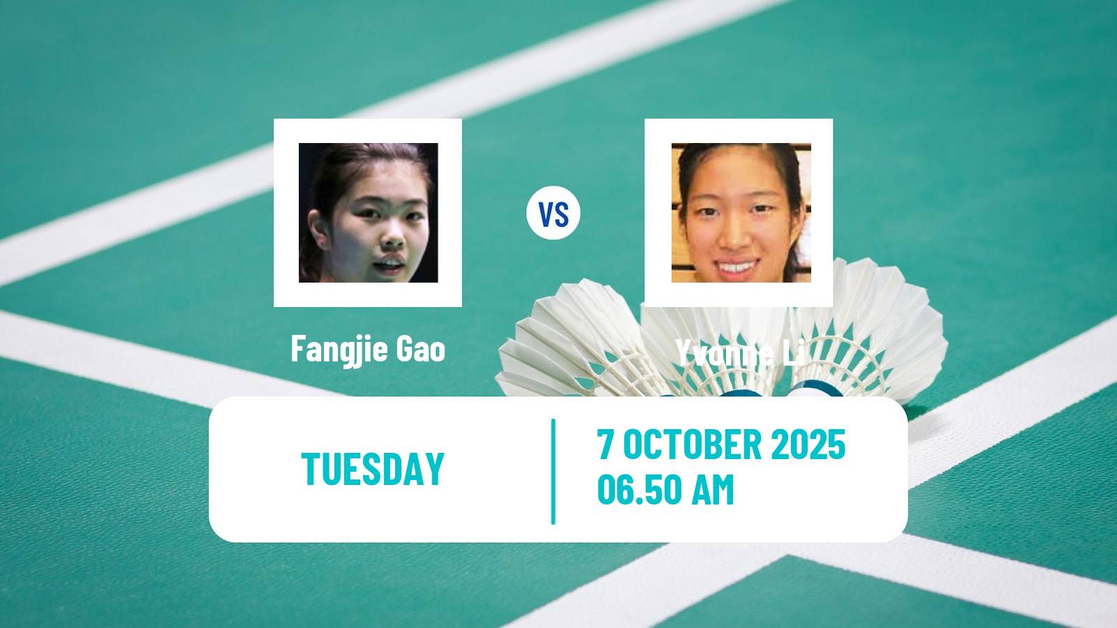 Badminton BWF World Tour Arctic Open Women Fangjie Gao - Yvonne Li