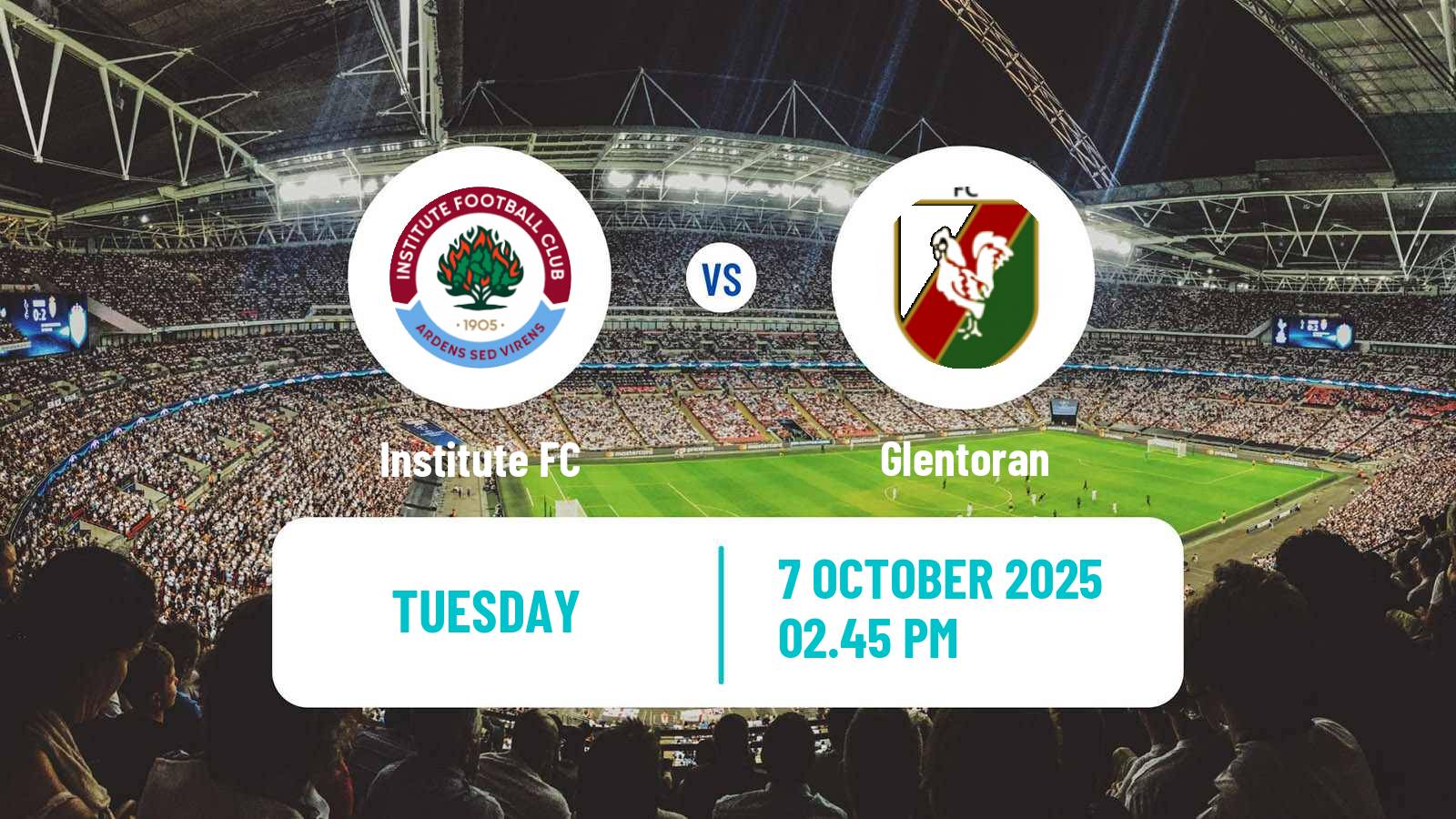 Soccer Northern Irish League Cup Institute FC - Glentoran