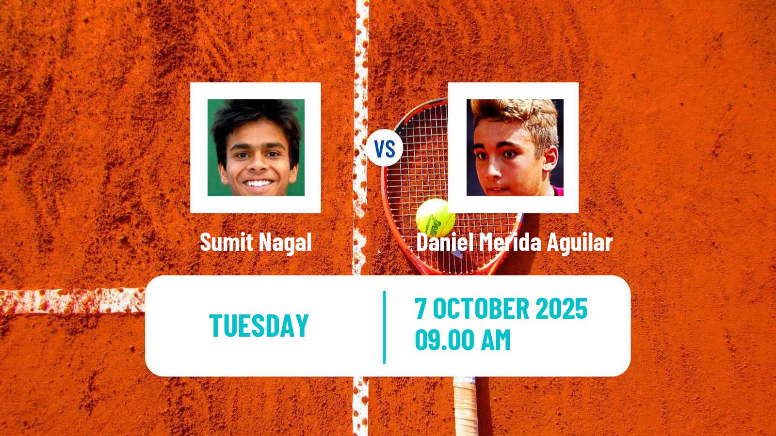 Tennis Valencia Challenger Men Sumit Nagal - Daniel Merida Aguilar