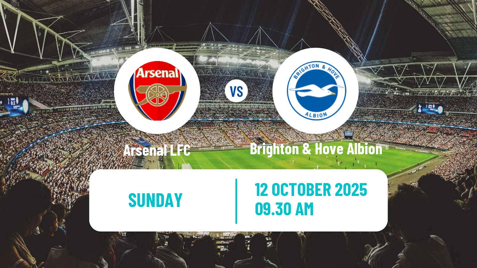 Soccer English WSL Arsenal LFC - Brighton & Hove Albion