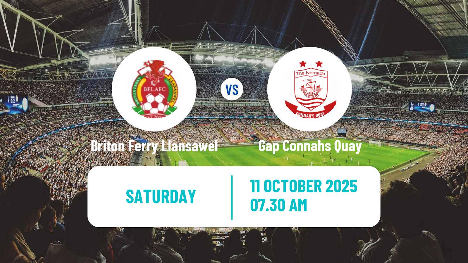 Soccer Welsh Cymru Premier Briton Ferry Llansawel - Gap Connahs Quay
