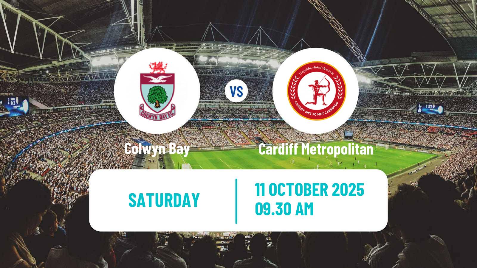 Soccer Welsh Cymru Premier Colwyn Bay - Cardiff Metropolitan