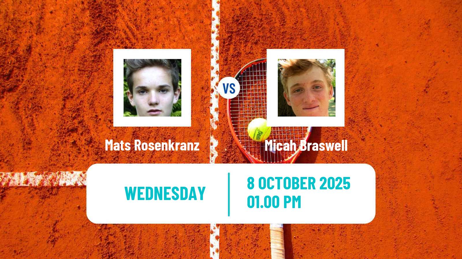 Tennis Fairfield Challenger Men Mats Rosenkranz - Micah Braswell