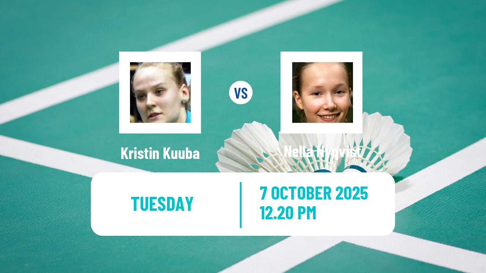 Badminton BWF World Tour Arctic Open Women Kristin Kuuba - Nella Nyqvist