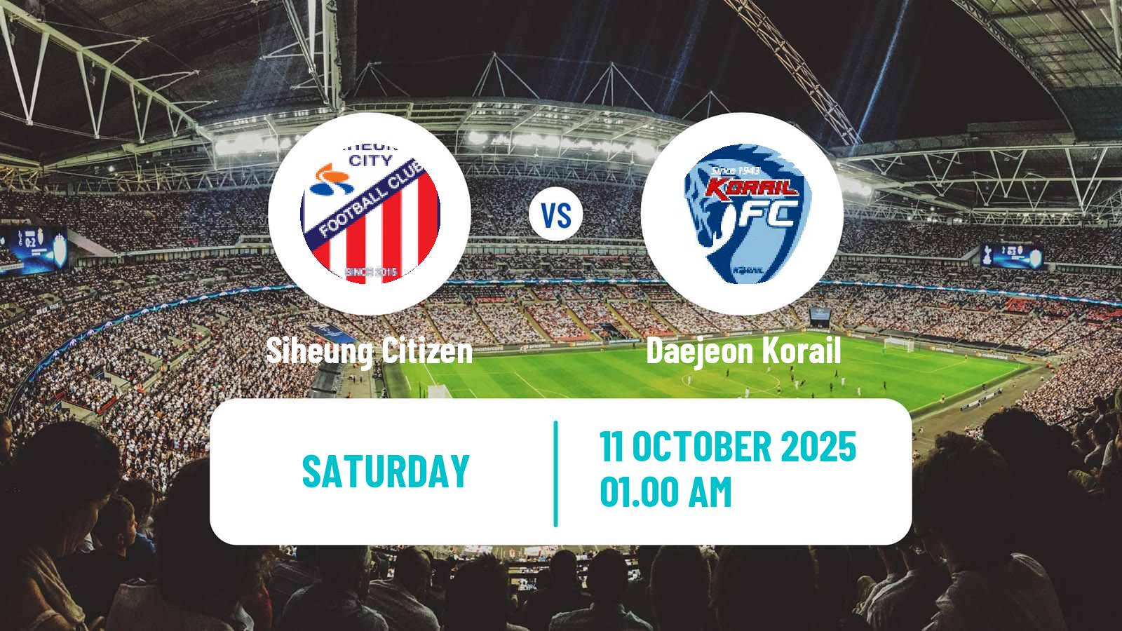 Soccer South Korean K3 League Siheung Citizen - Daejeon Korail