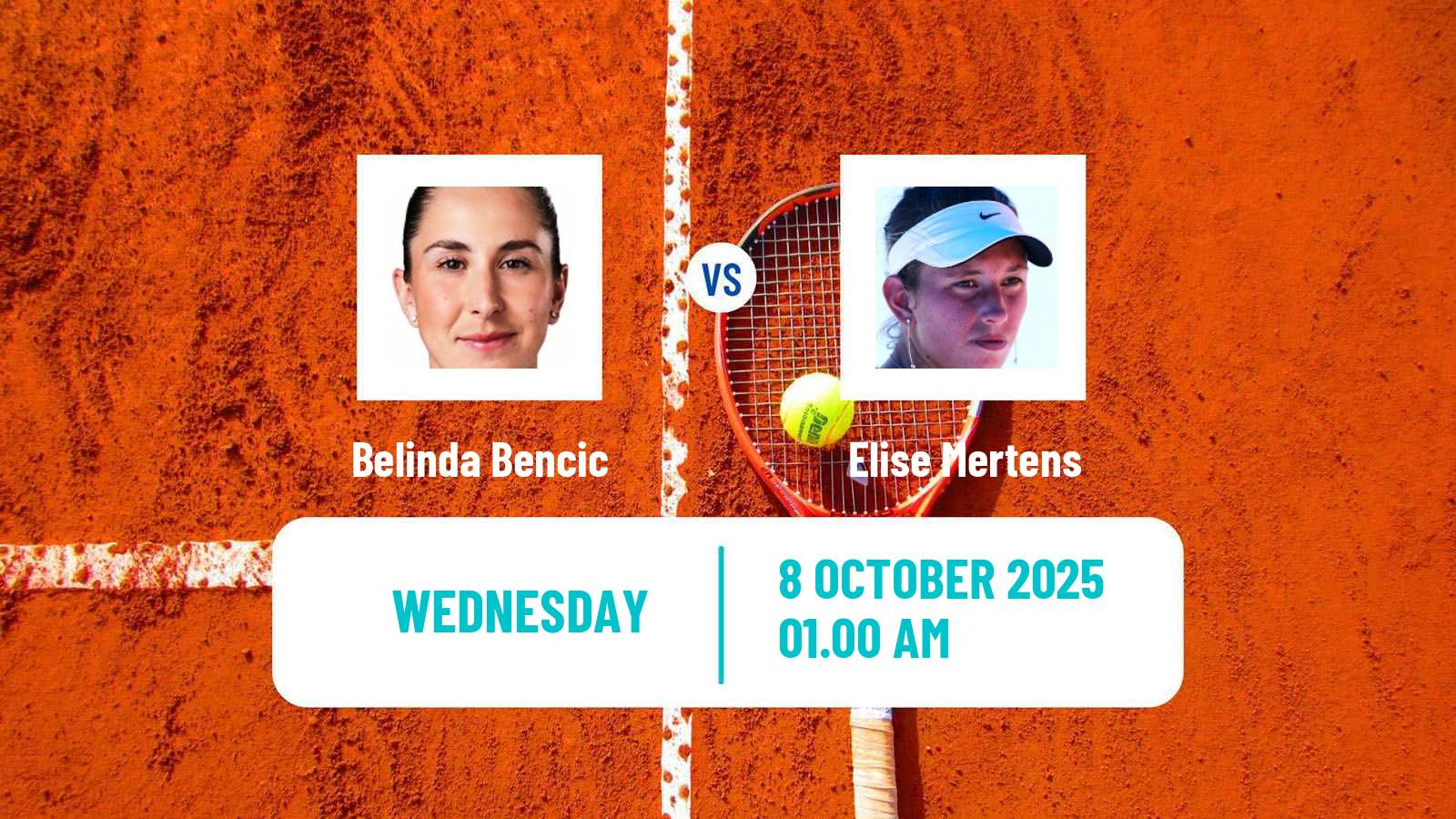 Tennis WTA Wuhan Belinda Bencic - Elise Mertens